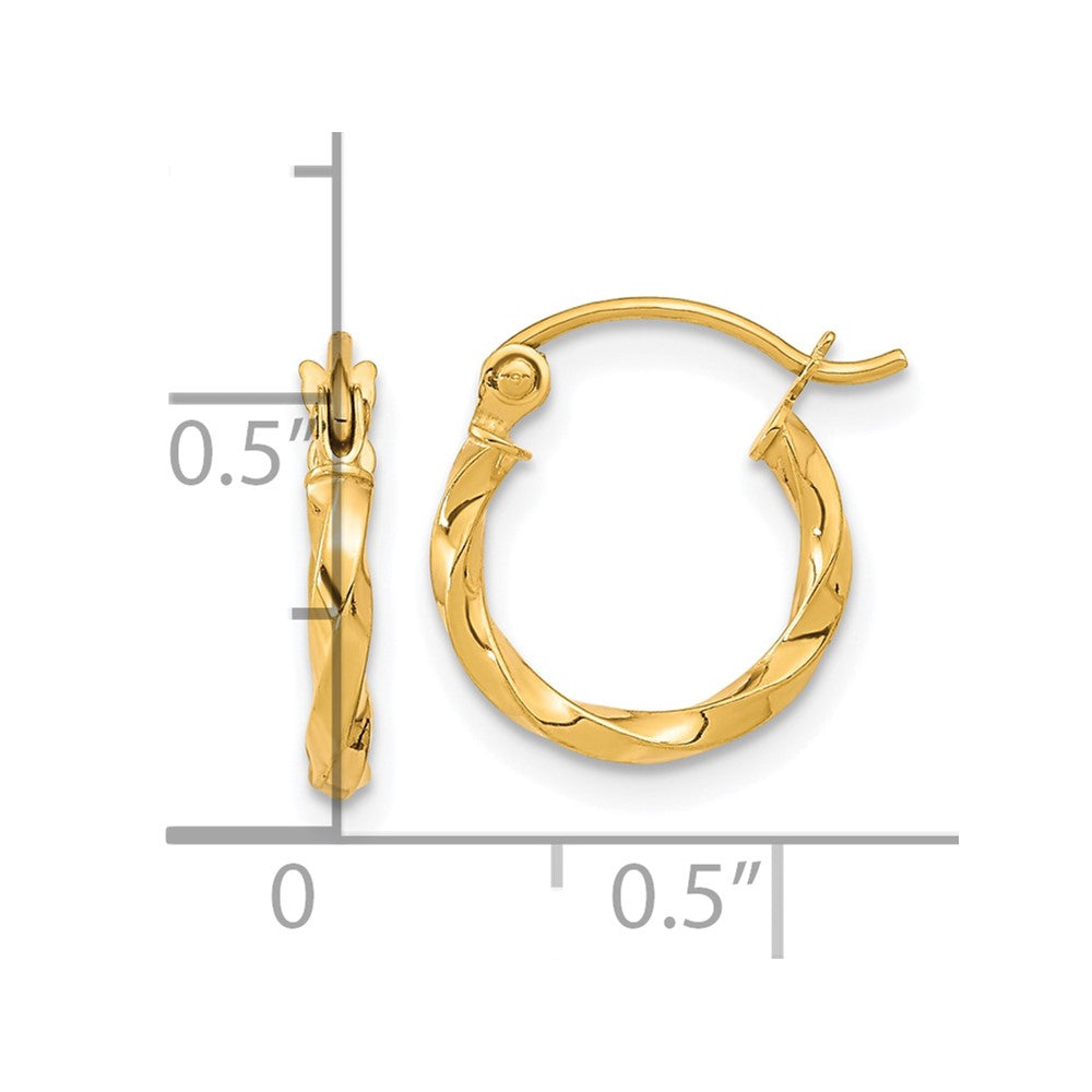 10K Yellow Gold Twist Polished Hoop Earring
