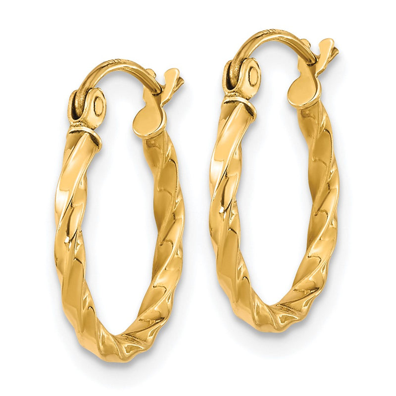 10K Yellow Gold Twist Polished Hoop Earring