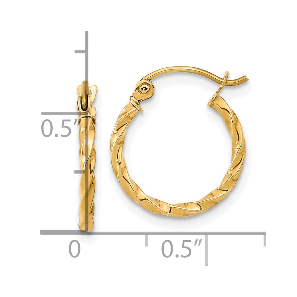10K Yellow Gold Twist Polished Hoop Earring