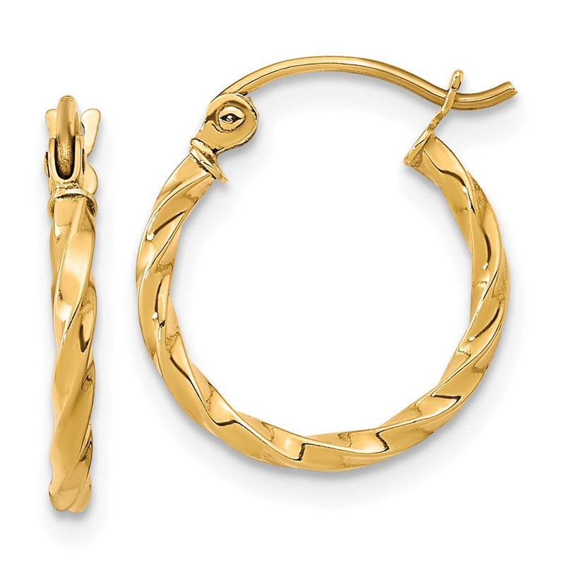 10K Yellow Gold Twist Polished Hoop Earring