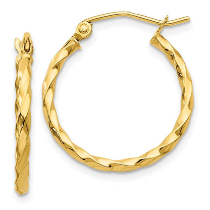 10K Yellow Gold Twist Polished Hoop Earring