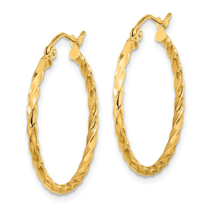 10K Yellow Gold Twist Polished Hoop Earring