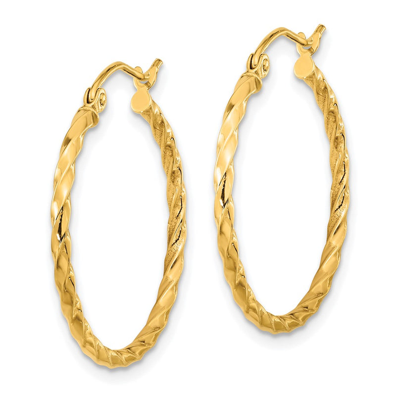 10K Yellow Gold Twist Polished Hoop Earring