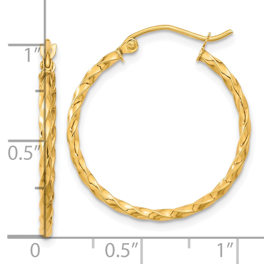 10K Yellow Gold Twist Polished Hoop Earring
