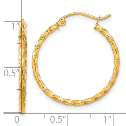 10K Yellow Gold Twist Polished Hoop Earring