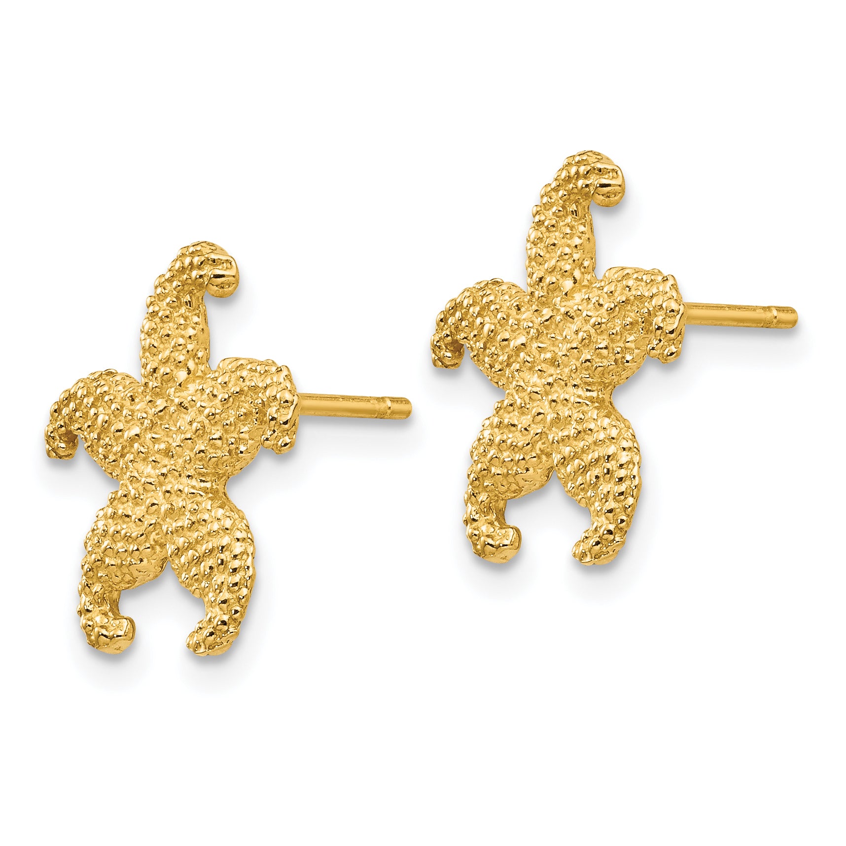 10K Yellow Gold 10K Starfish Post Earrings