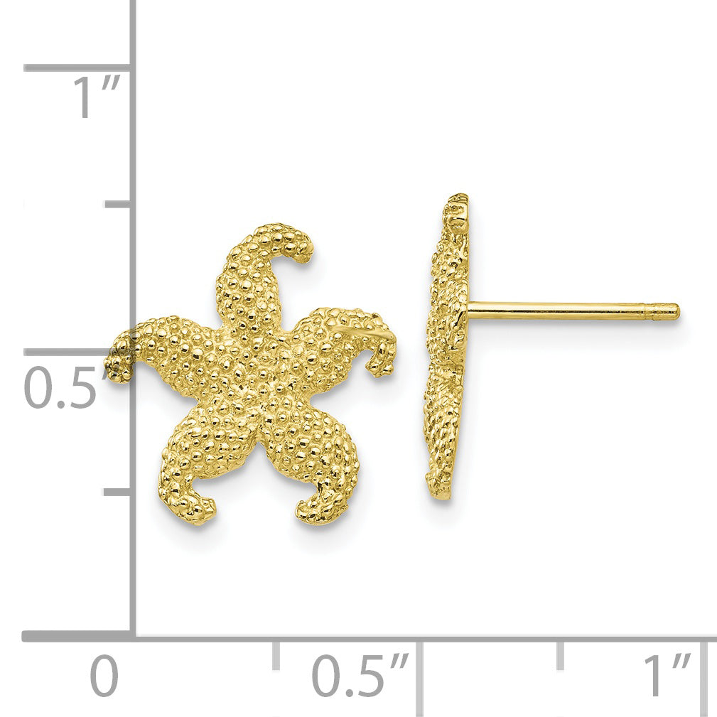 10K Yellow Gold 10K Starfish Post Earrings