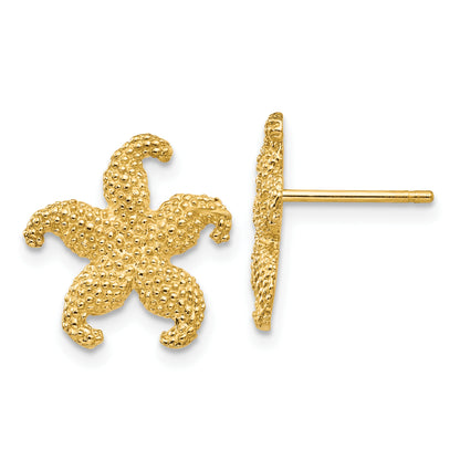 10K Yellow Gold 10K Starfish Post Earrings