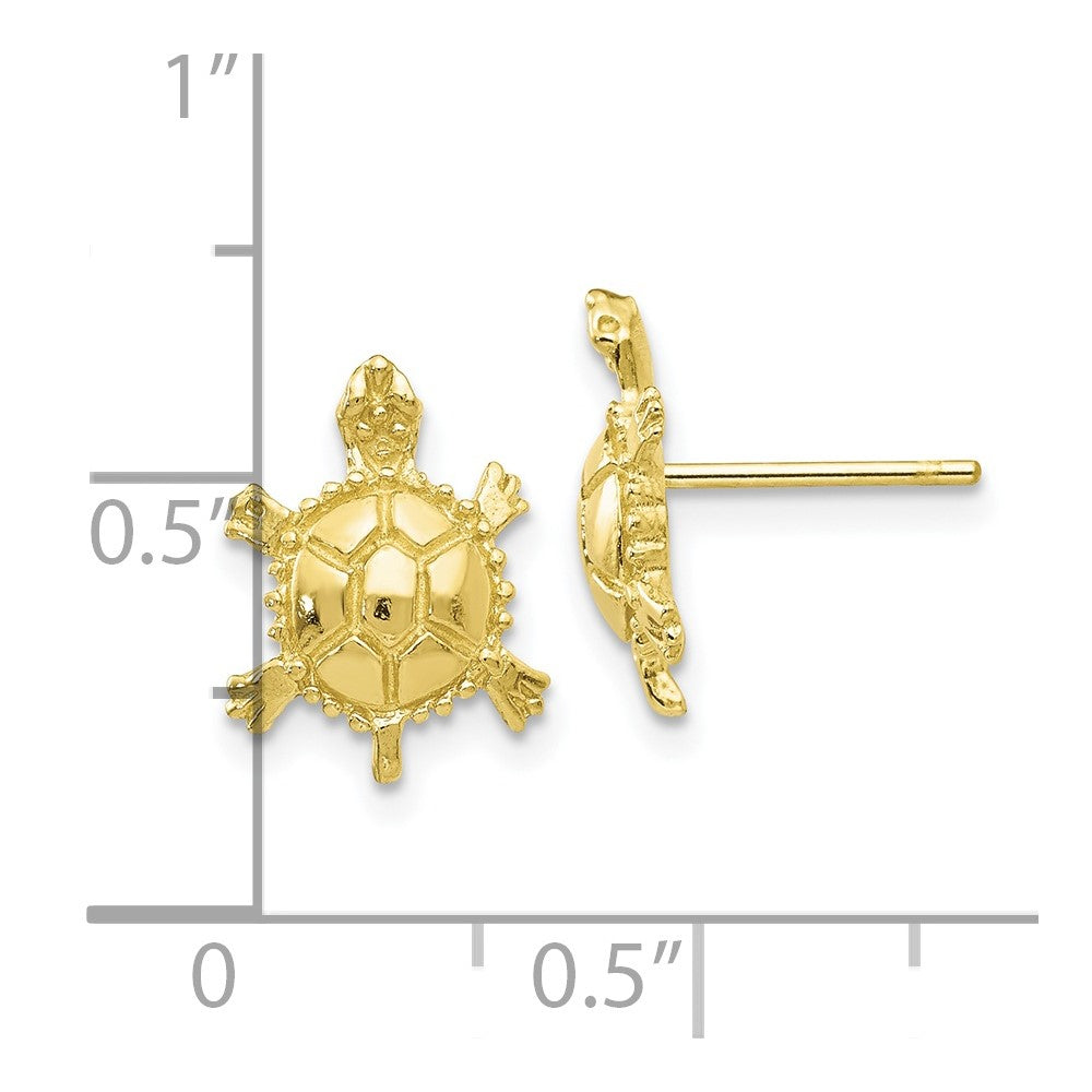 10K Yellow Gold 10K Turtle Post Earrings