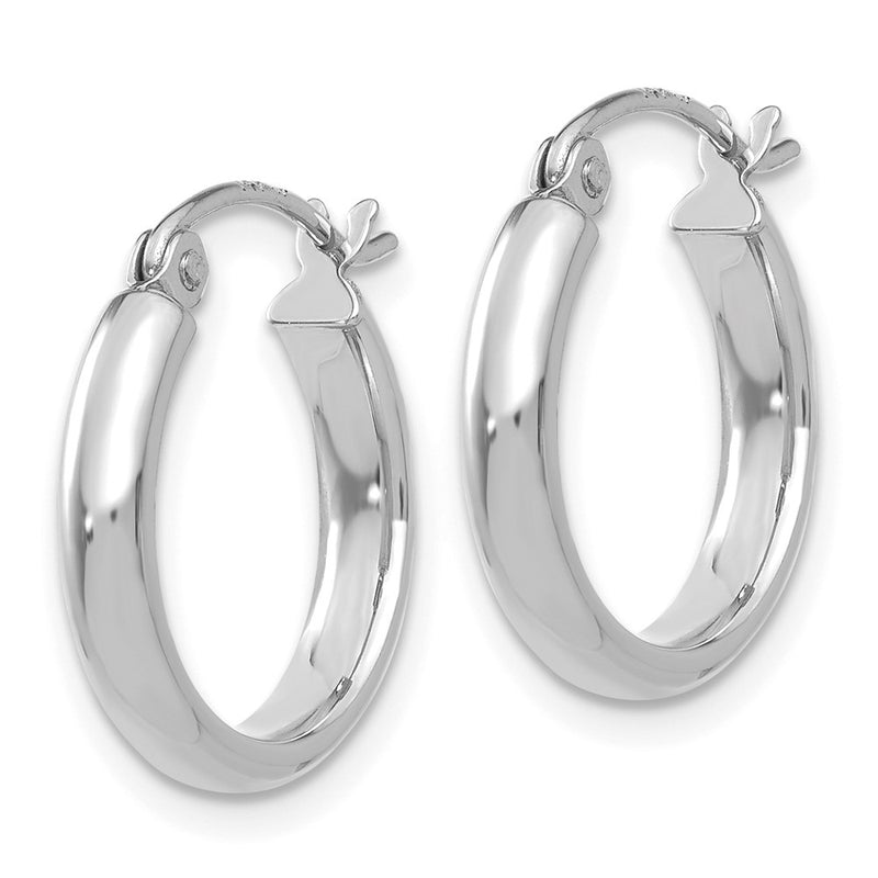 10K White Gold Polished Hoop Earring