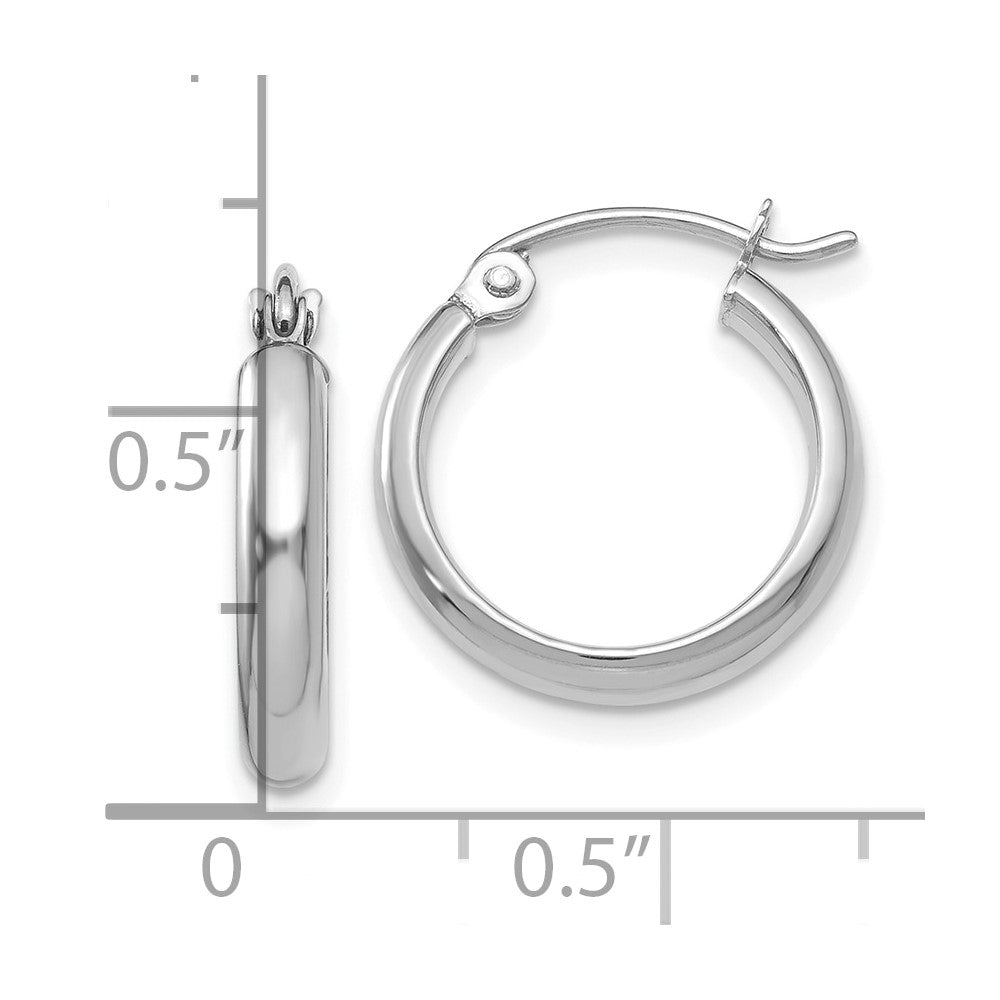 10K White Gold Polished Hoop Earring