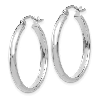 10K White Gold Polished Hoop Earring
