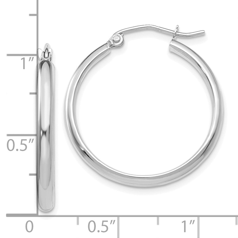 10K White Gold Polished Hoop Earring