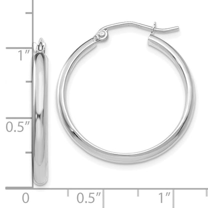 10K White Gold Polished Hoop Earring