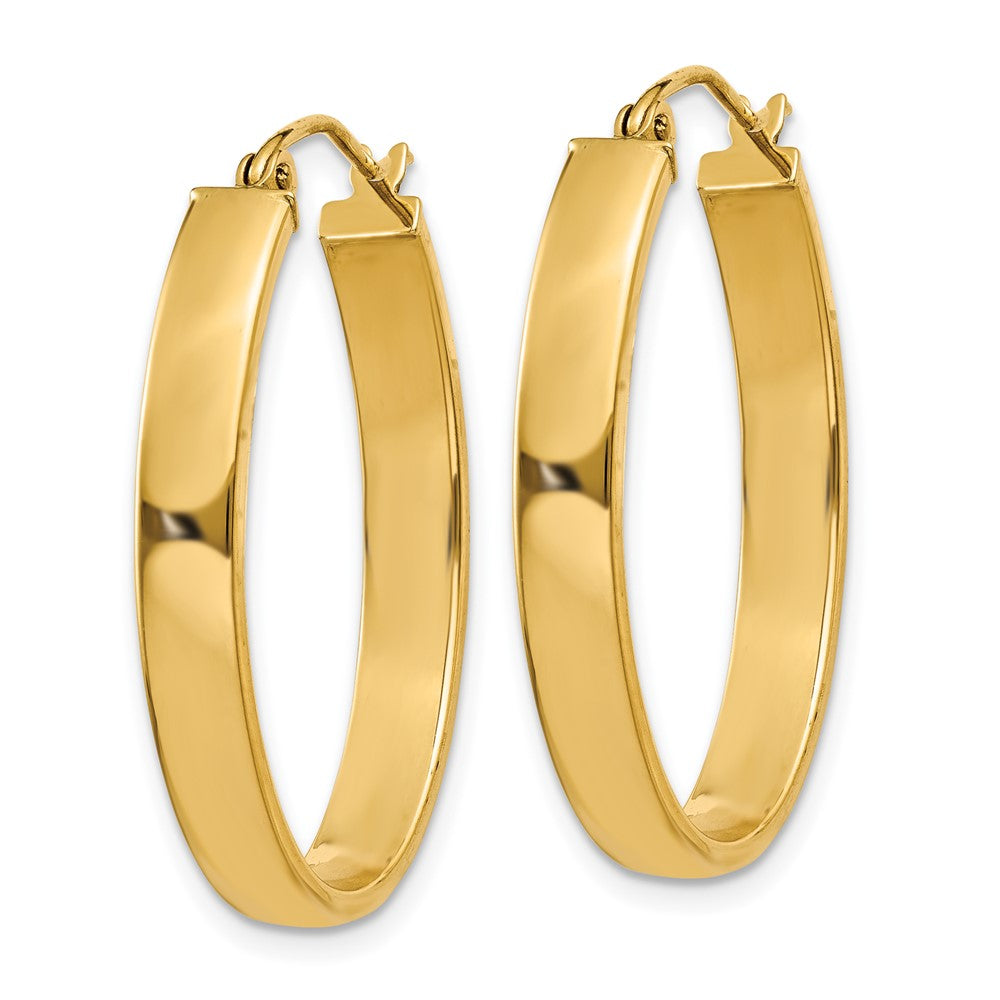 10K Yellow Gold Lightweight Oval Hoop Earrings
