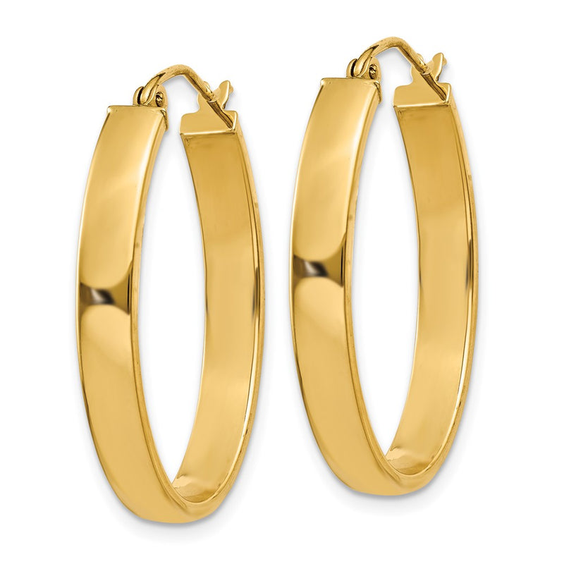 10K Yellow Gold Lightweight Oval Hoop Earrings