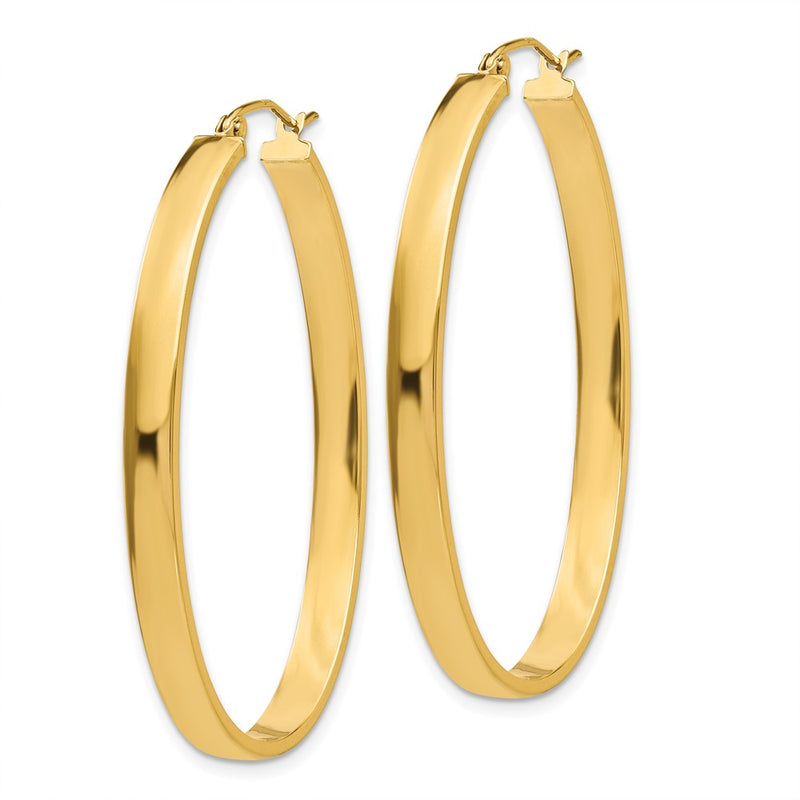 10K Yellow Gold Lightweight Oval Hoop Earrings