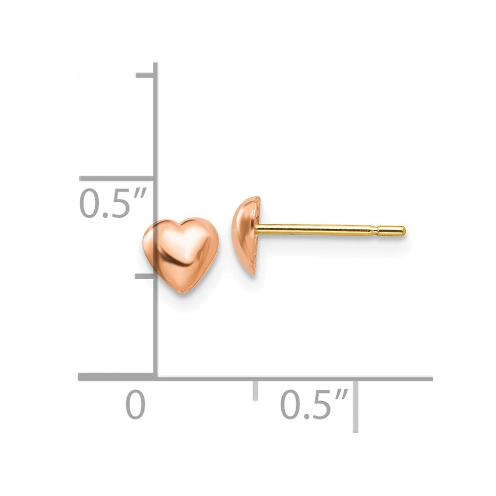10K Rose Gold 10K Polished Heart Post Earrings