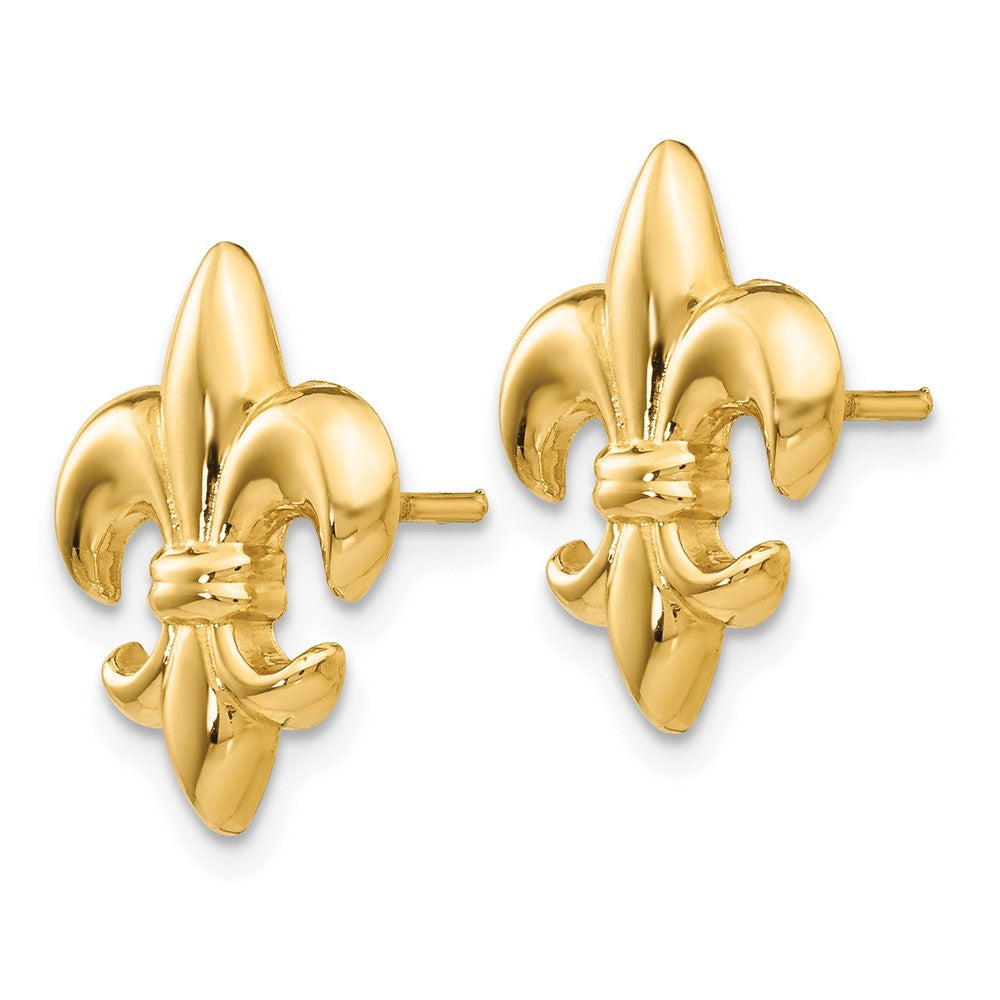 10K Yellow Gold Small Fleur-De-Lis Earring