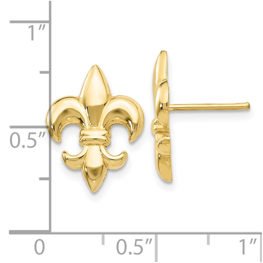 10K Yellow Gold Small Fleur-De-Lis Earring