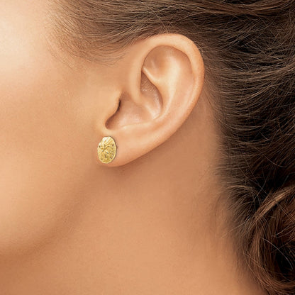 10K Yellow Gold 10K Sand Dollar Post Earrings