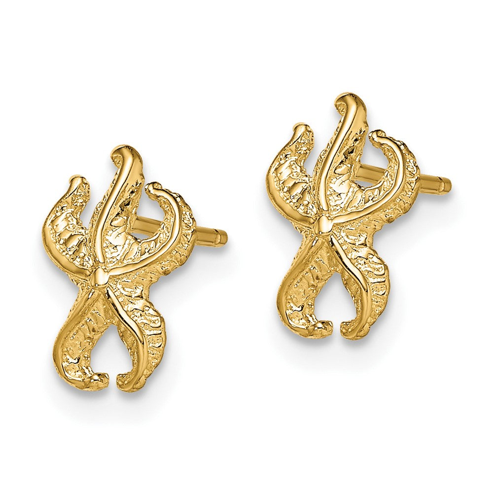 10K Yellow Gold Starfish Post Earrings
