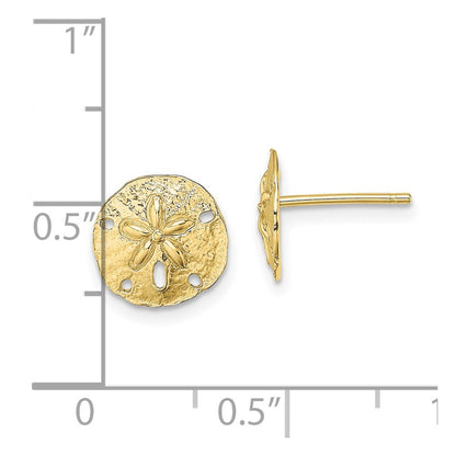 10K Yellow Gold 10K Polished Mini Sand Dollar Post Earrings