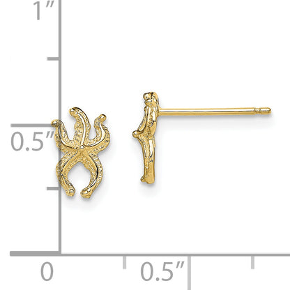10K Yellow Gold 10K Mini Starfish Post Earrings