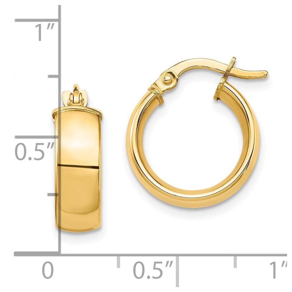 10K Yellow Gold High Polished 5mm Hoop Earrings