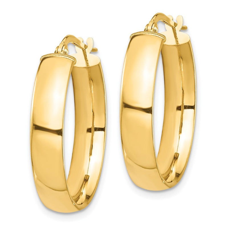 10K Yellow Gold High Polished 5mm Hoop Earrings