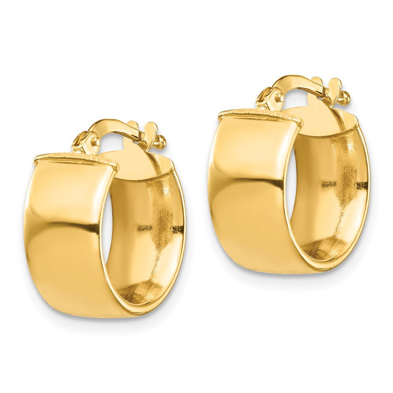 10K Yellow Gold High Polished 7mm Hoop Earrings