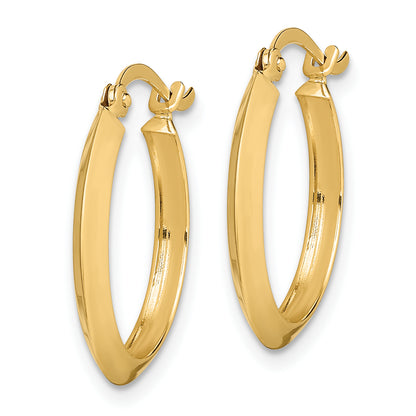10K Yellow Gold Polished Hoop Earrings