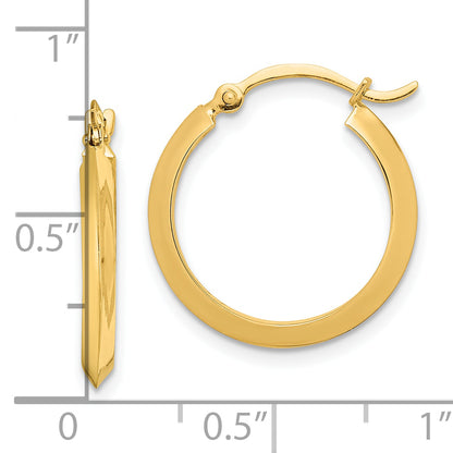 10K Yellow Gold Polished Hoop Earrings