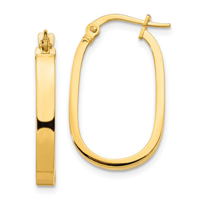 10K Yellow Gold 10K 3X2mm Oval Hoop Earrings