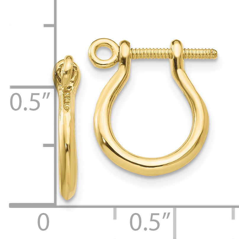 10K Yellow Gold Shackle Link Screw Post Earrings