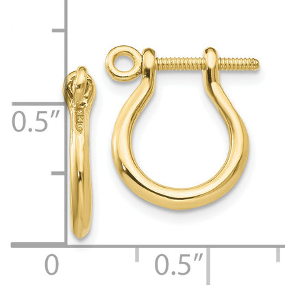 10K Yellow Gold Shackle Link Screw Post Earrings