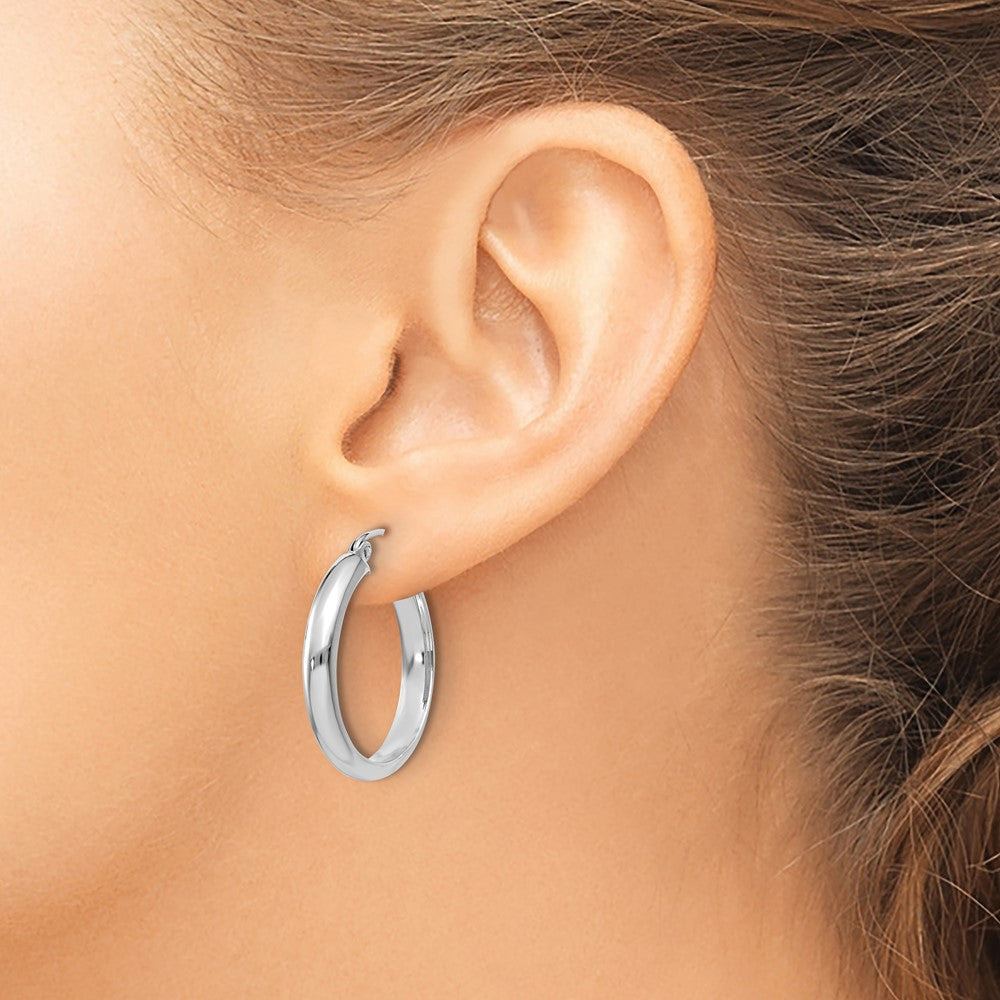 10K White Gold Hoop Earrings