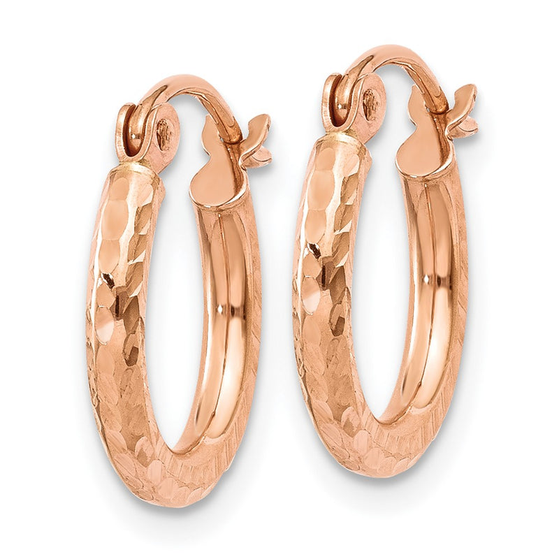 10K Rose Gold 10K Lightweight Diamond-Cut Hoop Earrings
