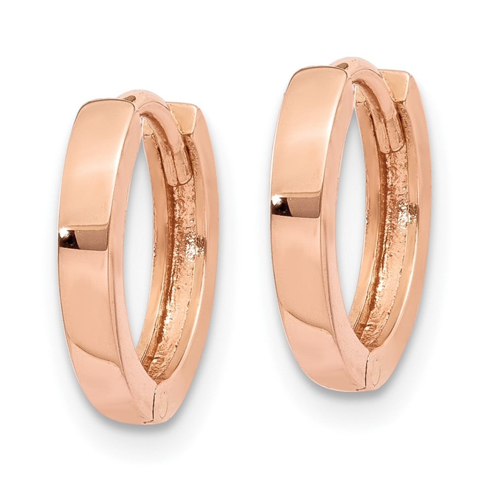 10K Rose Gold Round Hinged Hoop Earrings