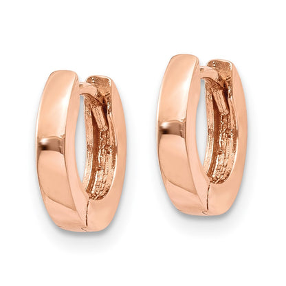 10K Rose Gold Round Hinged Hoop Earrings