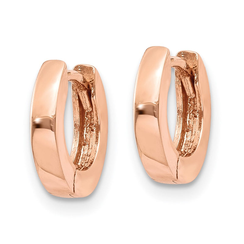 10K Rose Gold Round Hinged Hoop Earrings