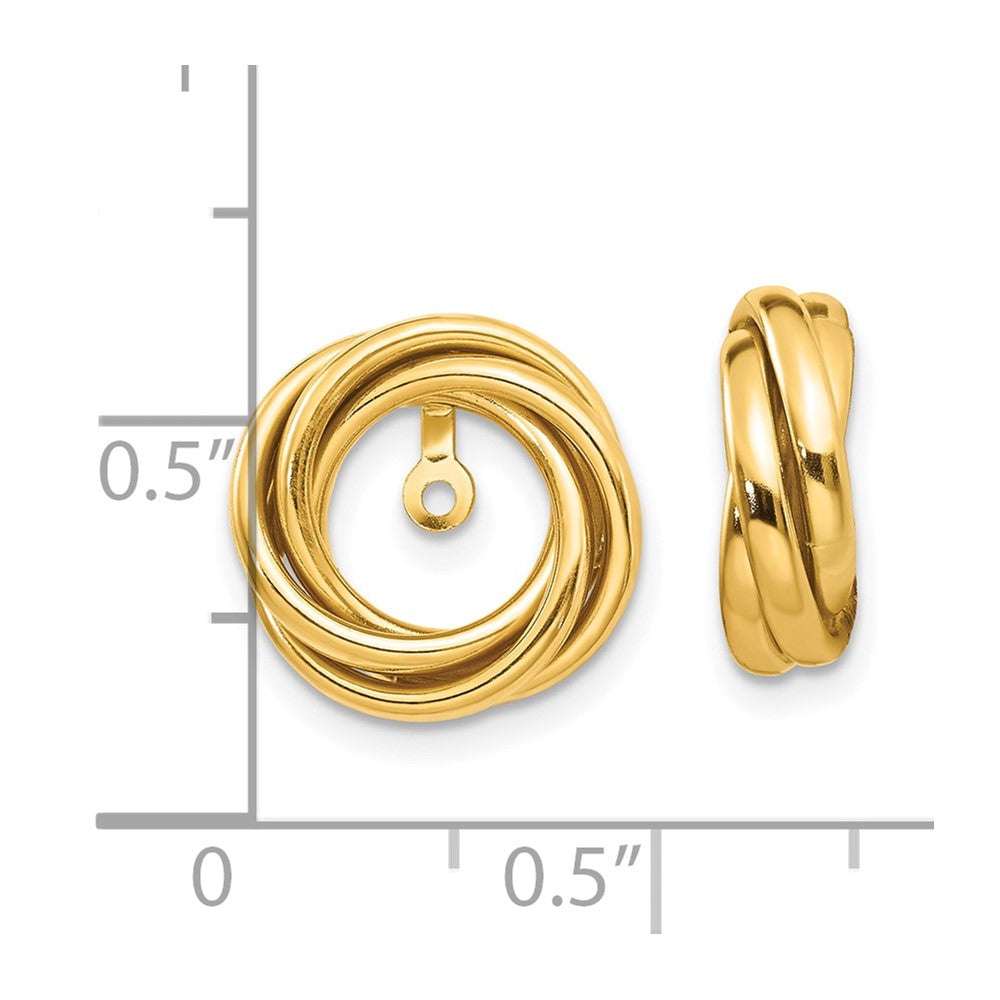 10K Yellow Gold Polished Love Knot Earring Jackets
