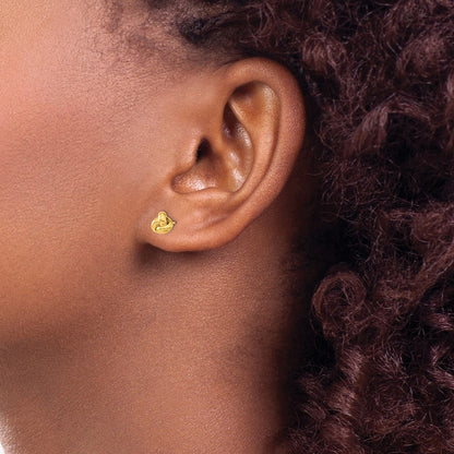 10K Yellow Gold Polished Love Knot Post Earrings