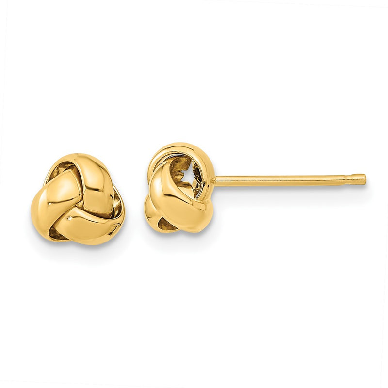 10K Yellow Gold Polished Love Knot Post Earrings