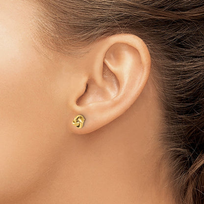 10K Yellow Gold Polished Love Knot Post Earrings