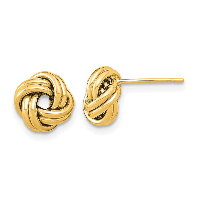 10K Yellow Gold Polished Double Love Knot Post Earrings