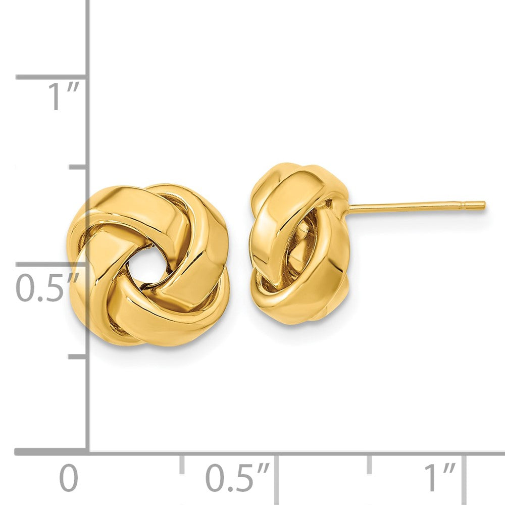 10K Yellow Gold Polished Love Knot Post Earrings