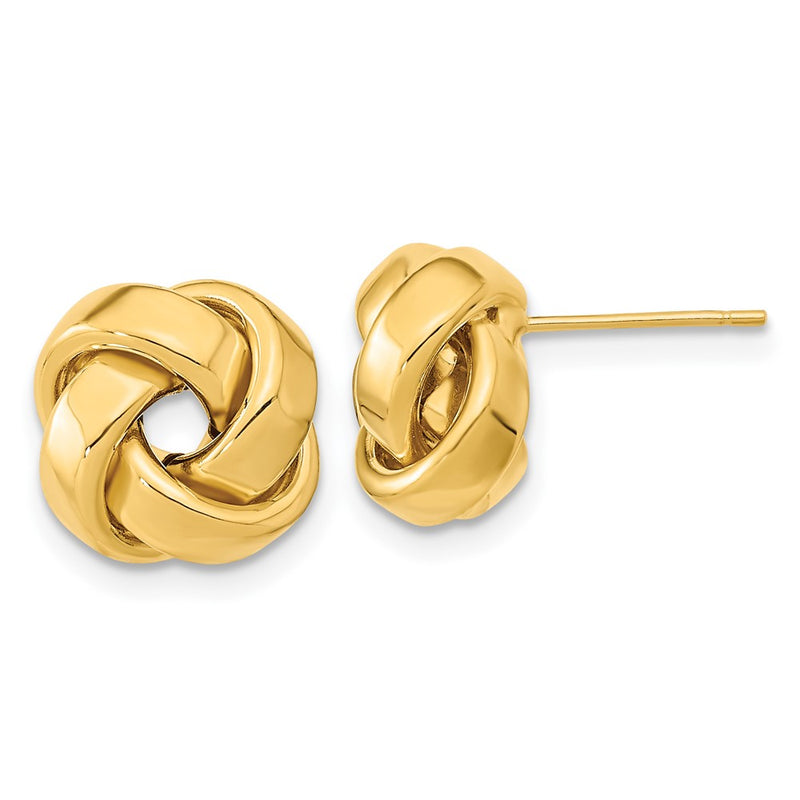 10K Yellow Gold Polished Love Knot Post Earrings