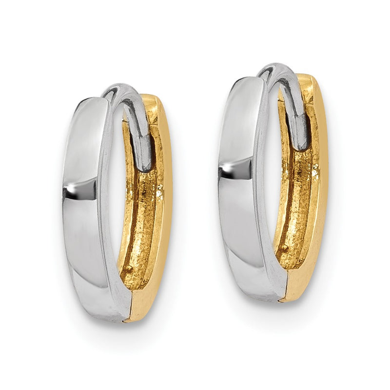 10K Two-Tone 1.50mm Hinged Hoop Earrings