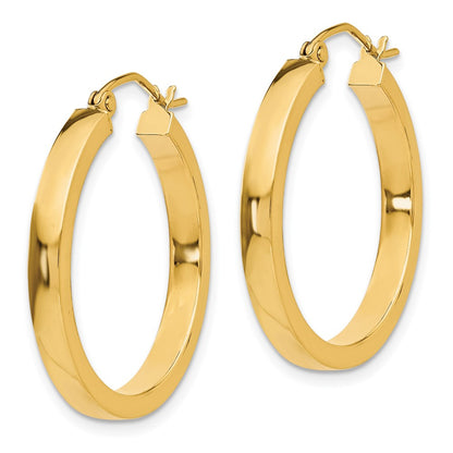 10K Yellow Gold 2X3mm Square Tube Hoops